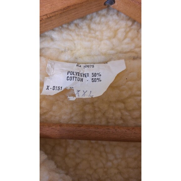 Men's Vtg Sherpa Lined Puffer Vest XXL Snap Button Cabincore Outdoor Gorpcore - Picture 4 of 12